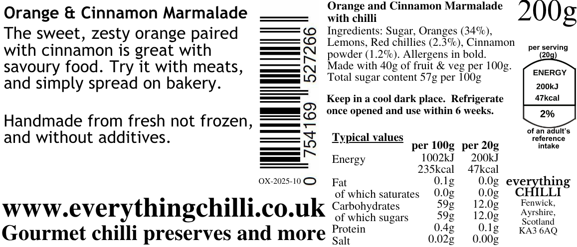 Orange & Cinnamon Chilli Marmalade