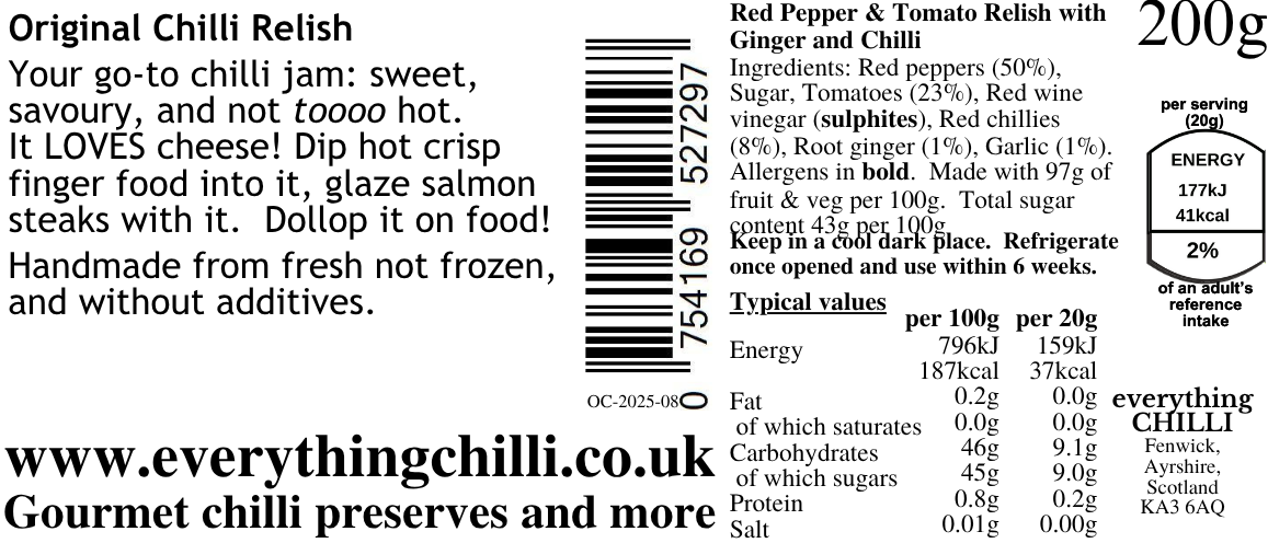 Rainy Day Pack Original Chilli Relish X 5