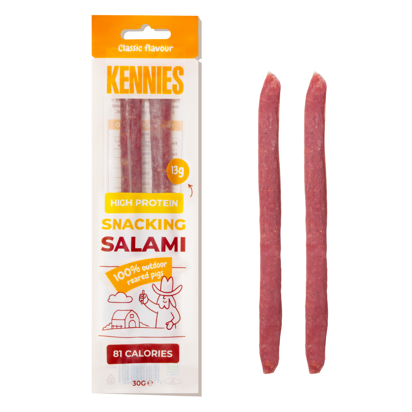 Kennies – Classic Snacking Salami – 12x30g