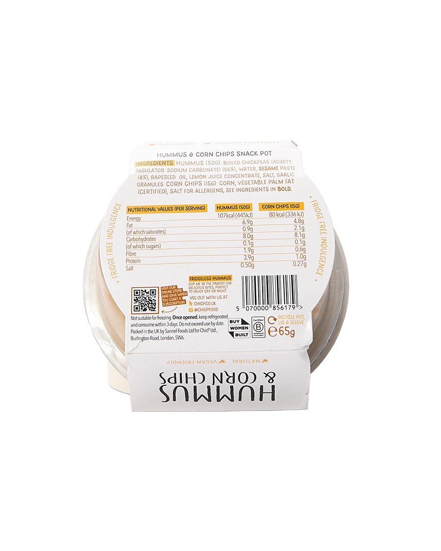 Hummus & Corn Chips Snack Pot