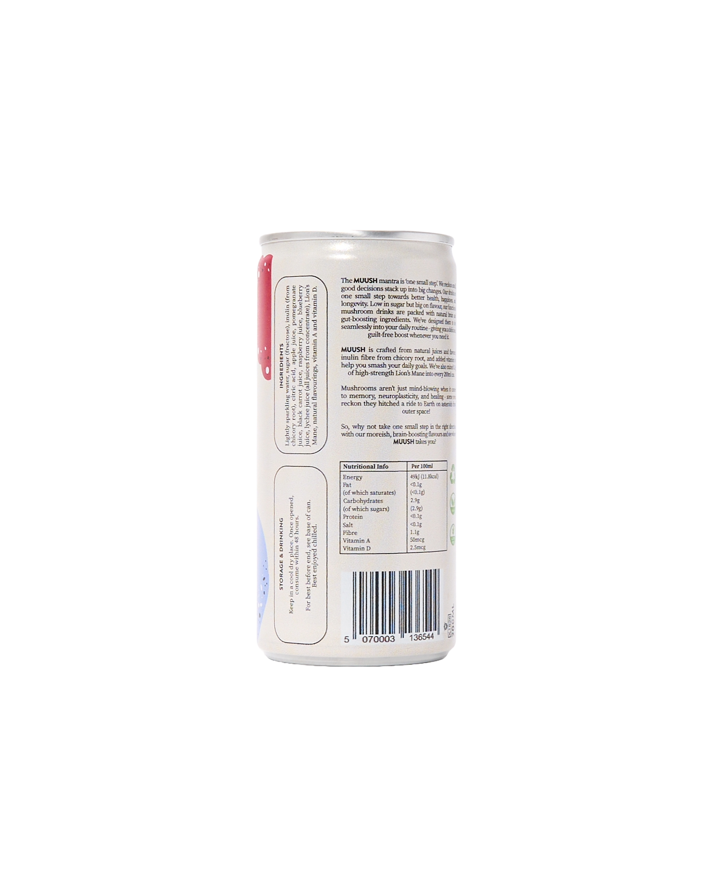 Mini Blueberry & Raspberry Lion's Mane Soda (200ml)