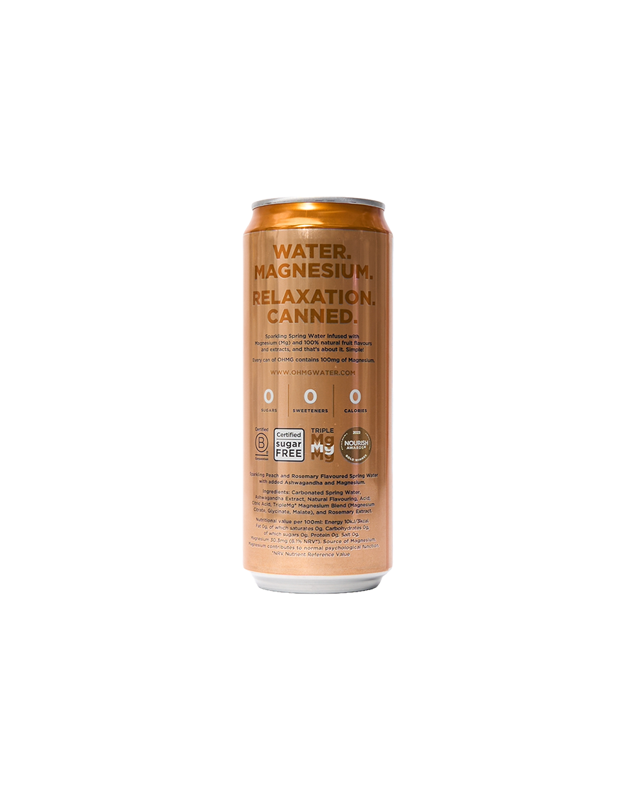 Peach & Rosemary Sparkling Magnesium Water with Ashwagandha