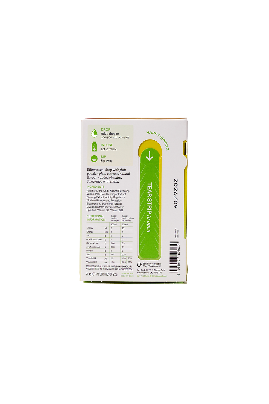Pear, Ginger & Ginseng Hydration Drops