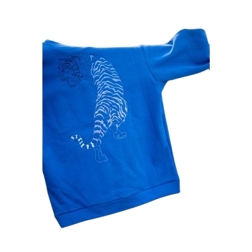 Navy Blue Tiger Unisex Sweatshirt - L