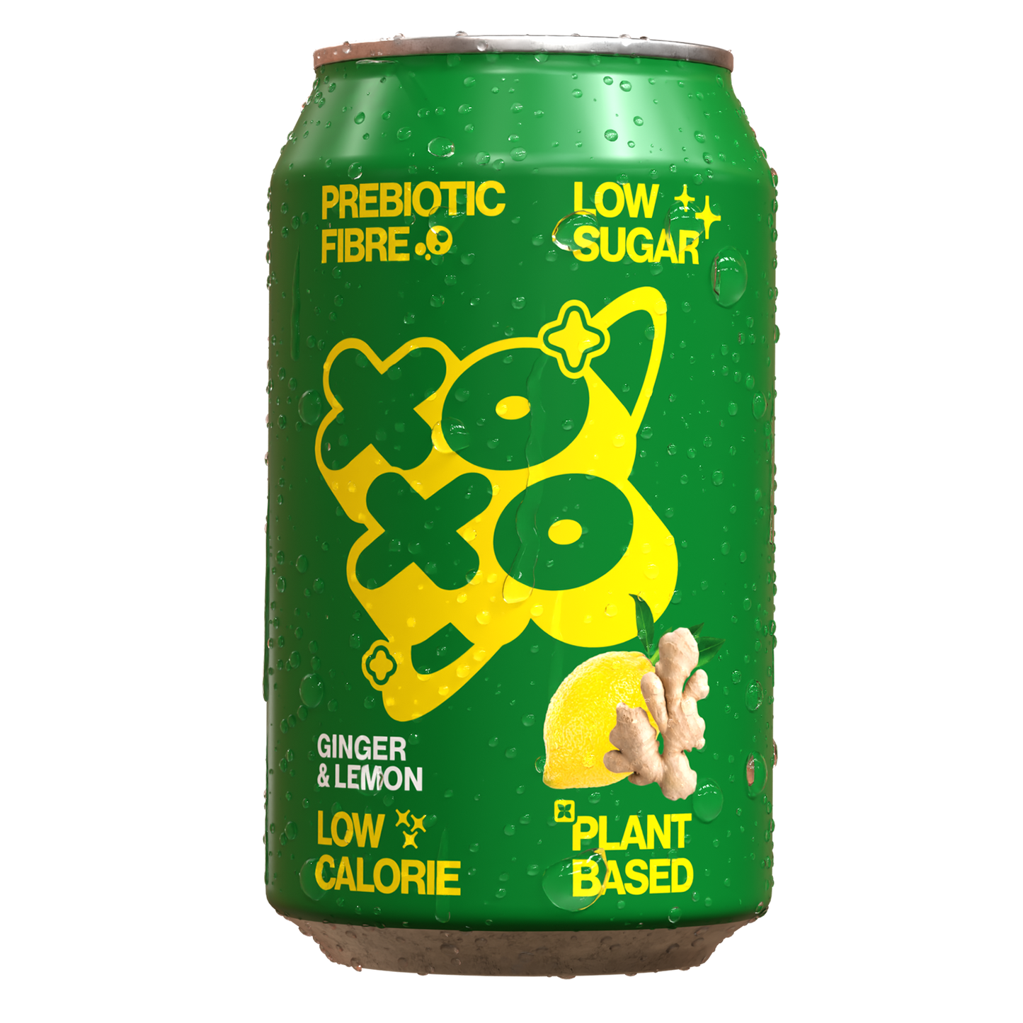 XOXO Soda Sparkling Ginger & Lemon Prebiotic Soda 330ml Can