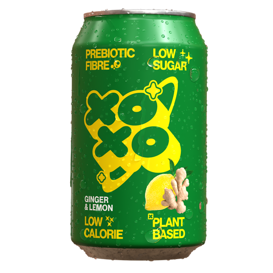 XOXO Soda Sparkling Ginger & Lemon Prebiotic Soda 330ml Can