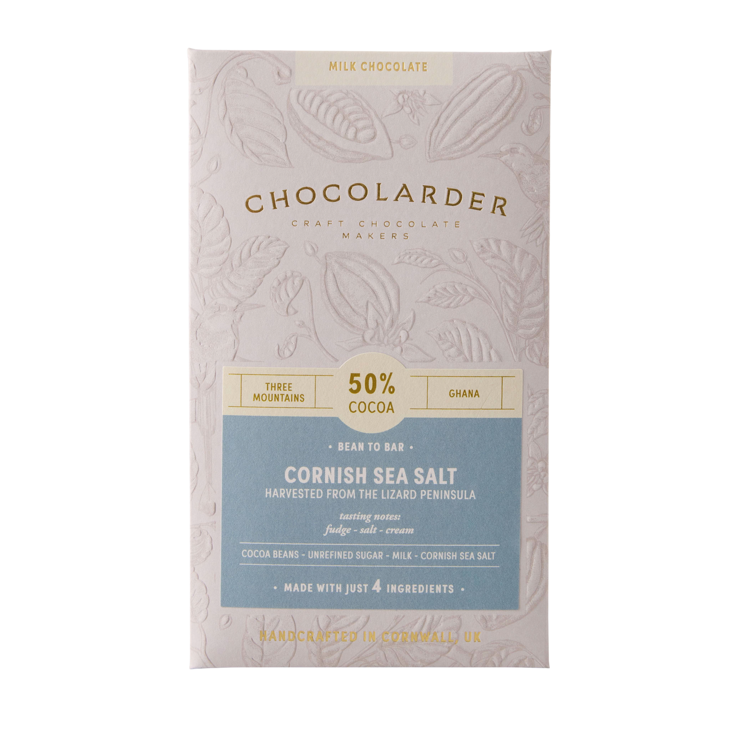 Cornish Sea Salt 50% Milk Chocolate Bar