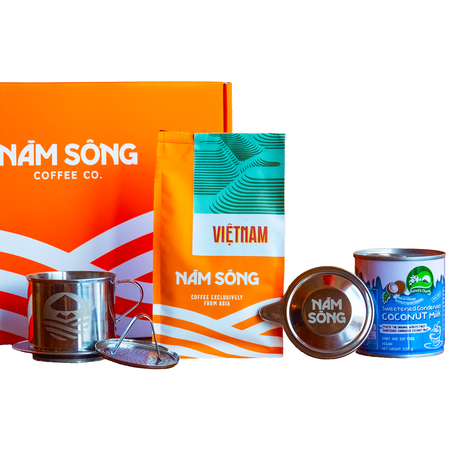 Nam Song Vietnamese Phin Filter Coffee Set - Coconut Condensed Milk
