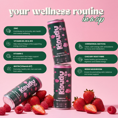 Kloudy Matcha Berry Smart Healthy Energy Drink