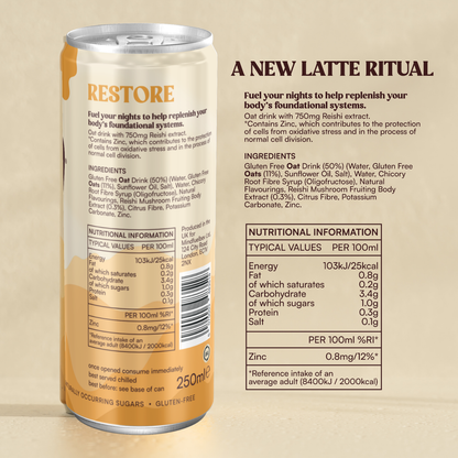 Mindfuel FLOW® RESTORE 250ml – Banoffee Adaptogen Drink for Stress & Mood Support