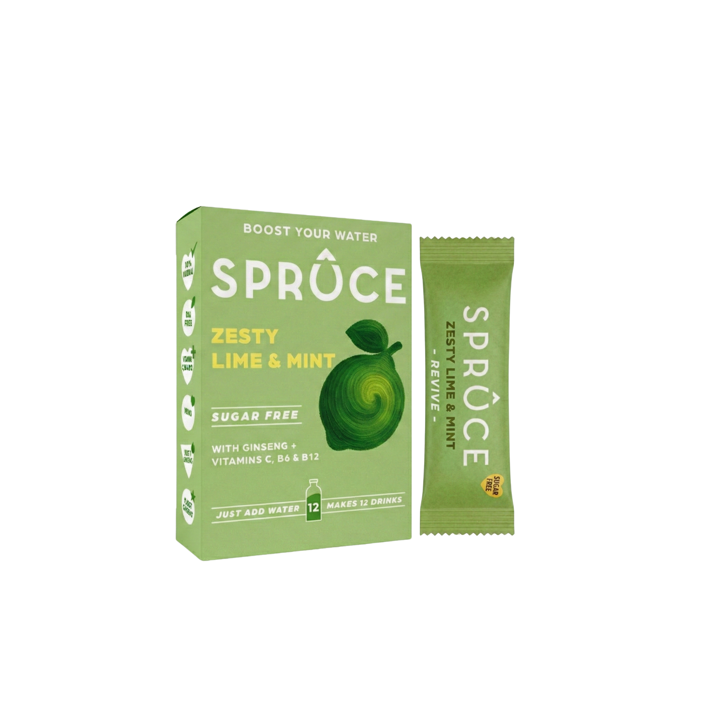 Spruce Zesty Lime & Mint Water Enhancer 12 Pack