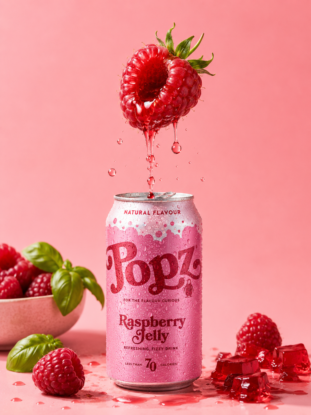 Raspberry Jelly Fizzy Drink (12 cans)