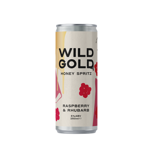Wild Gold Honey-Based Cocktail Raspberry & Rhubarb 250ml 5% ABV