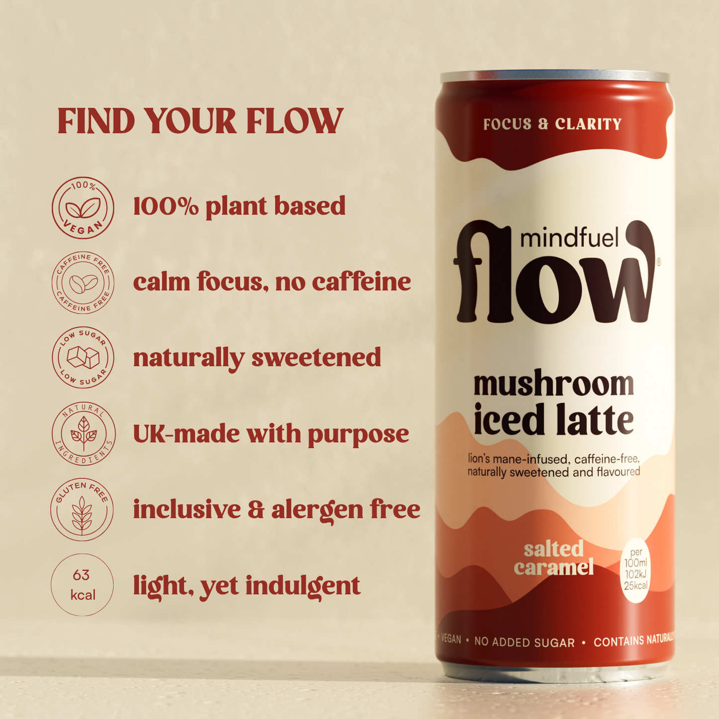 Salted Caramel Mushroom Iced Latte