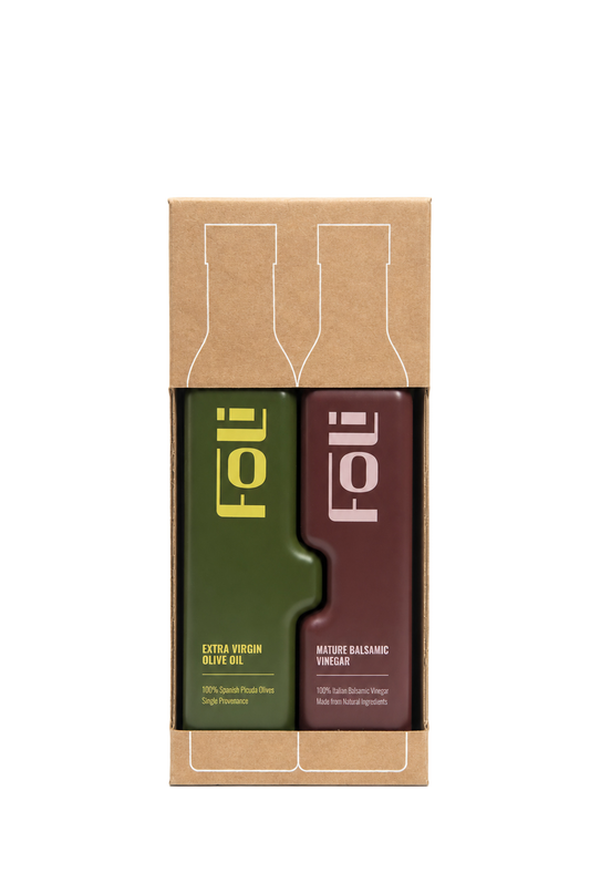 FOLI PREMIUM ESSENTIALS DUO: Extra Virgin Olive Oil Picuda 250ml & Mature Balsamic Vinegar 230ml