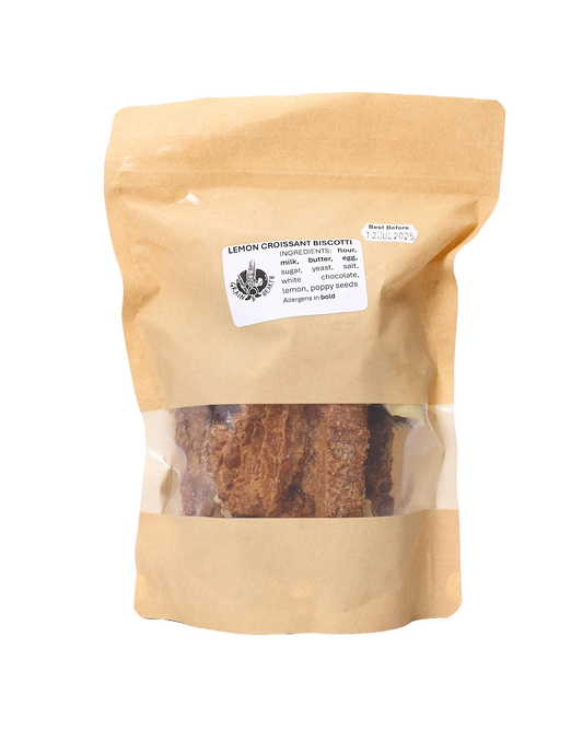 White-Choc, Lemon & Poppy Seed Croissant Biscotti