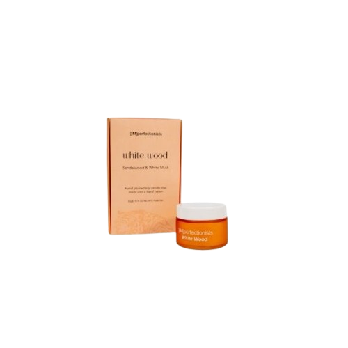 White Wood Candle Melts Into Hand Cream