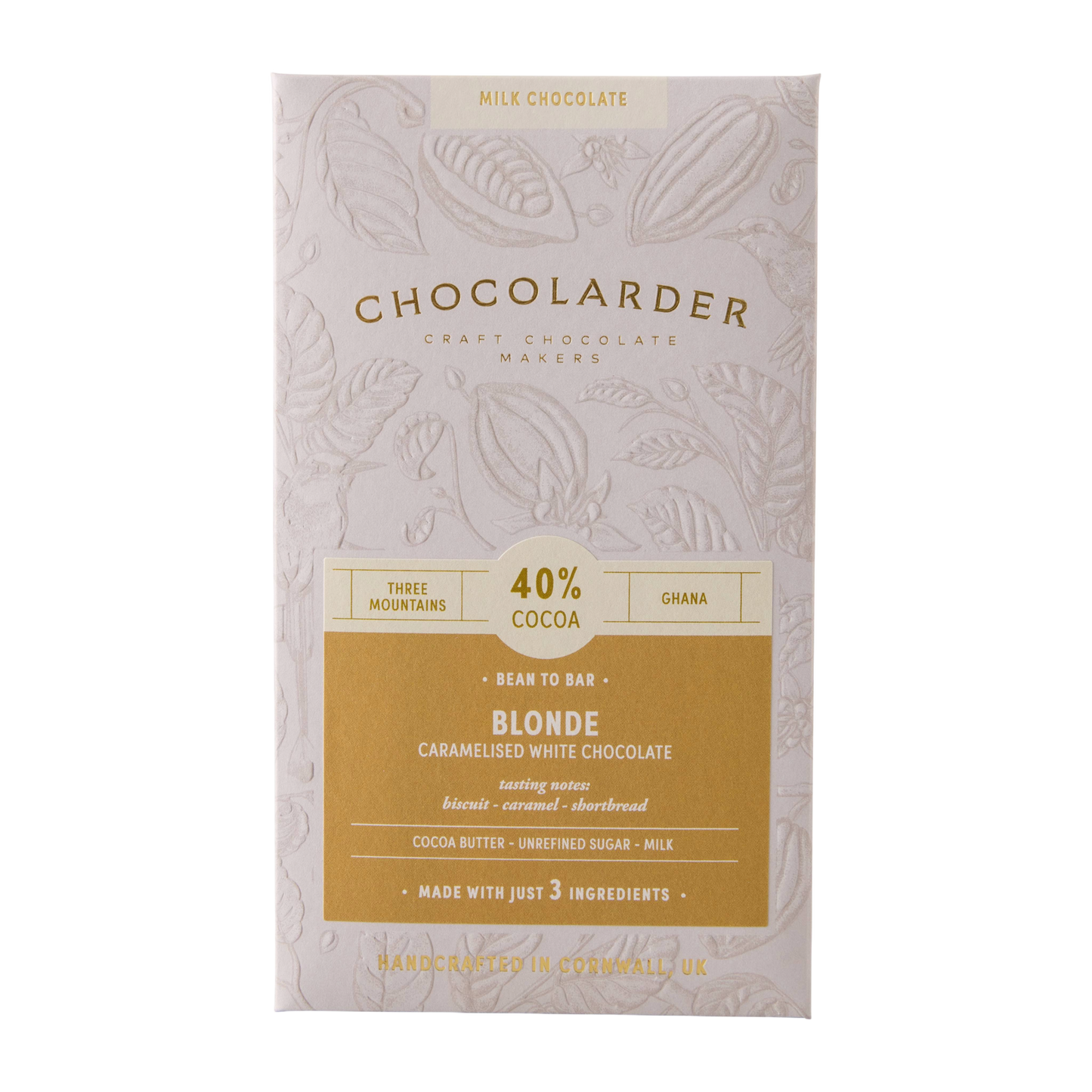 Blonde 40% White Chocolate Bar