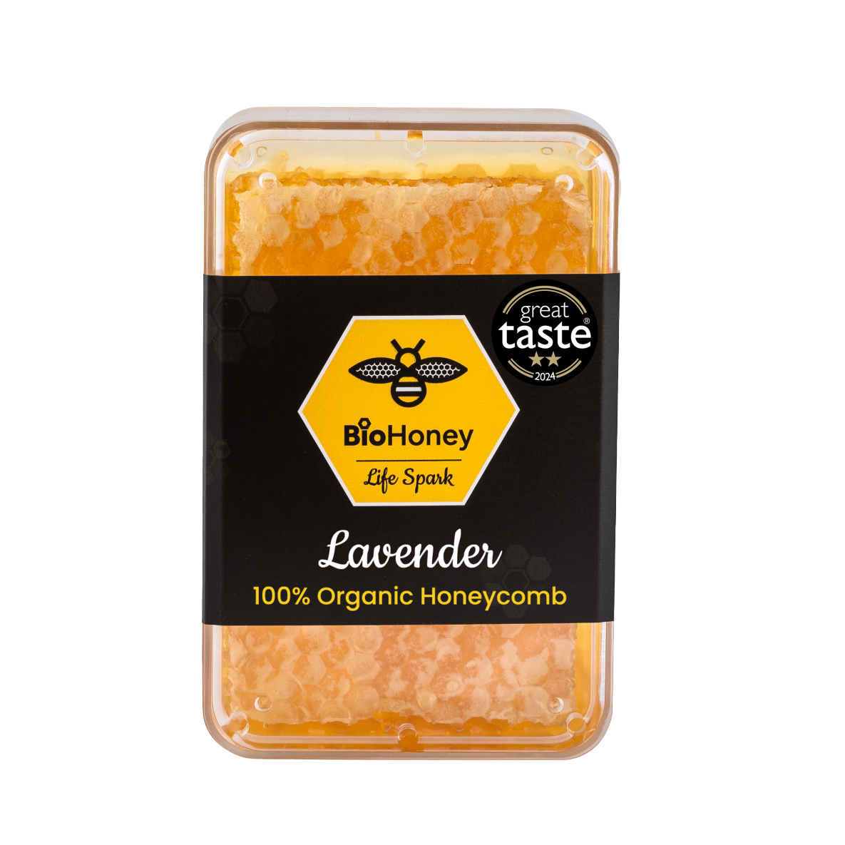 Award Winning Biohoney Organic Raw Honeycomb Lavender 200g