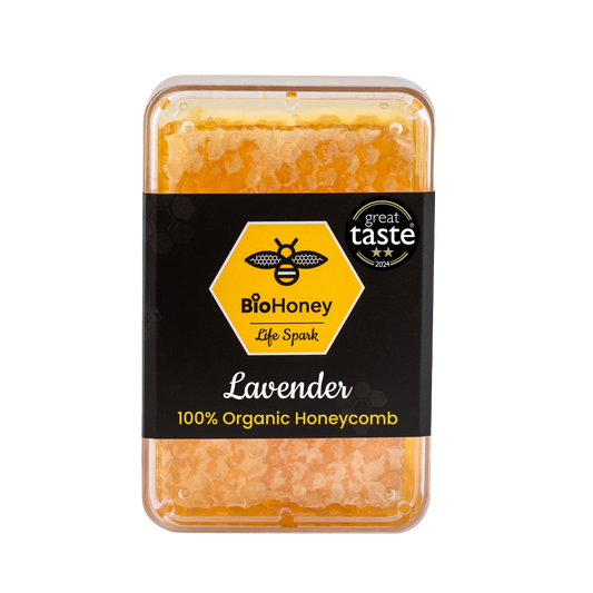 Award Winning Biohoney Organic Raw Honeycomb Lavender 200g