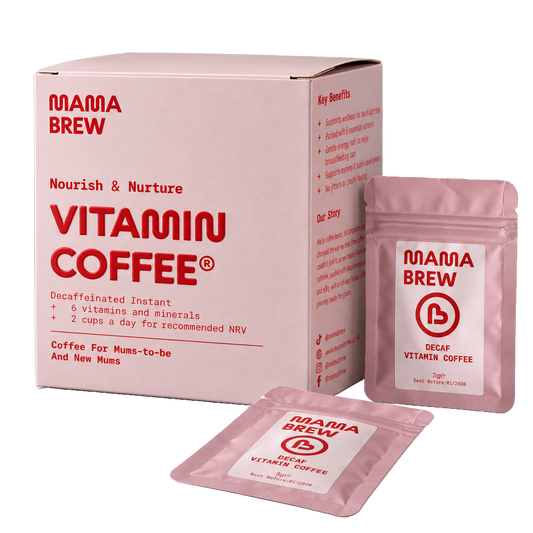 Mama Brew Decaf Instant Coffee, 15 Sachets, for Pregnancy & Breastfeeding