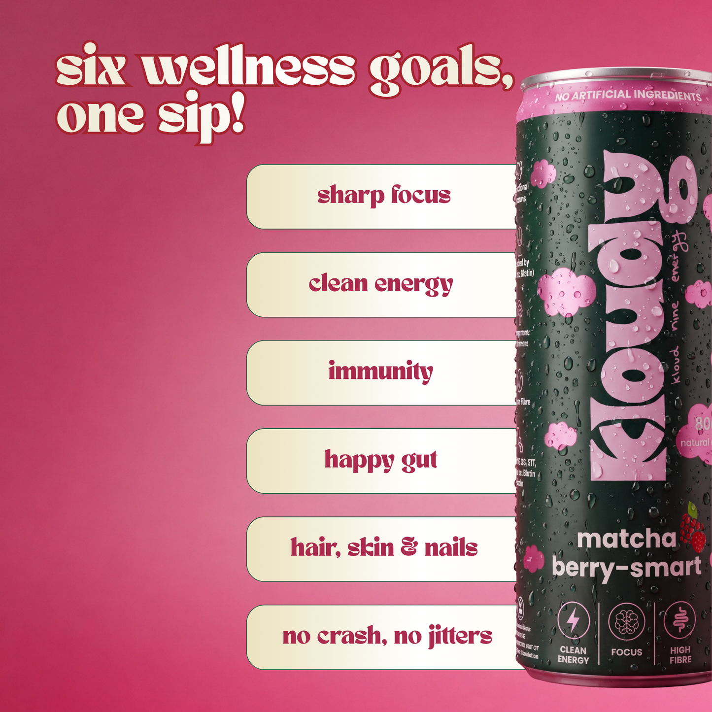 Kloudy Matcha Berry Smart Healthy Energy Drink