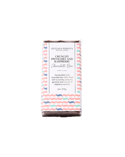 Crunchy Pistachio And Raspberry Chocolate Bar Large
