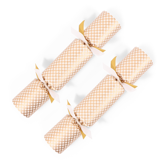 Gold Checkerboard Cracker Pair