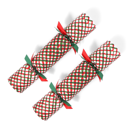 Diamond Check Green & Red Cracker Pair