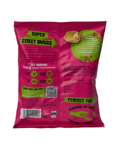 Lime and Coriander Mini Poppadoms (Sharing Bag)