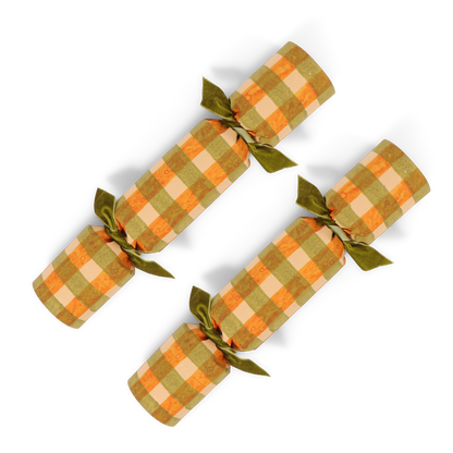 Olive & Terracotta Gingham Cracker Pair
