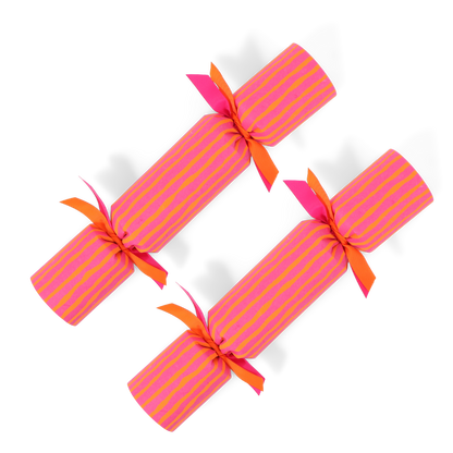 Pink & Orange Stripe Cracker Pair