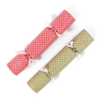 Red & Green Checkerboard Cracker Pair