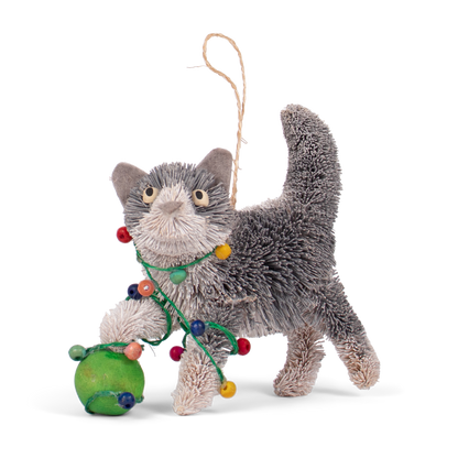 Bristle Cat With Lights Decoration