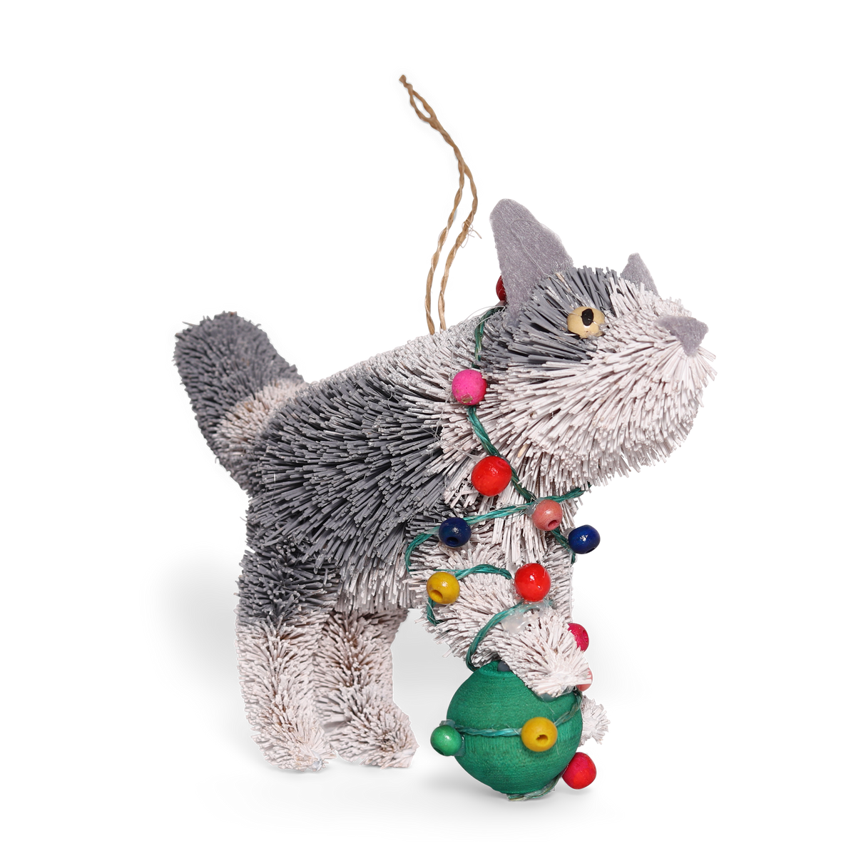 Bristle Cat With Lights Decoration