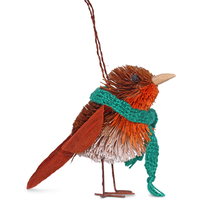 Bristle Robin With Scarf Decoration