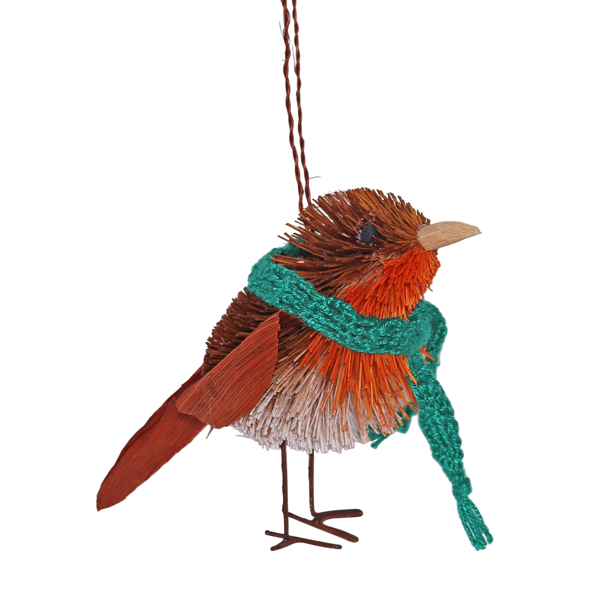 Bristle Robin With Scarf Decoration