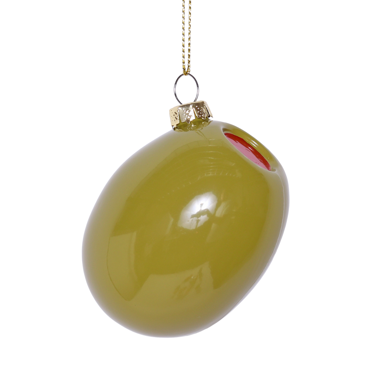 Giant Olive Glass Decoration