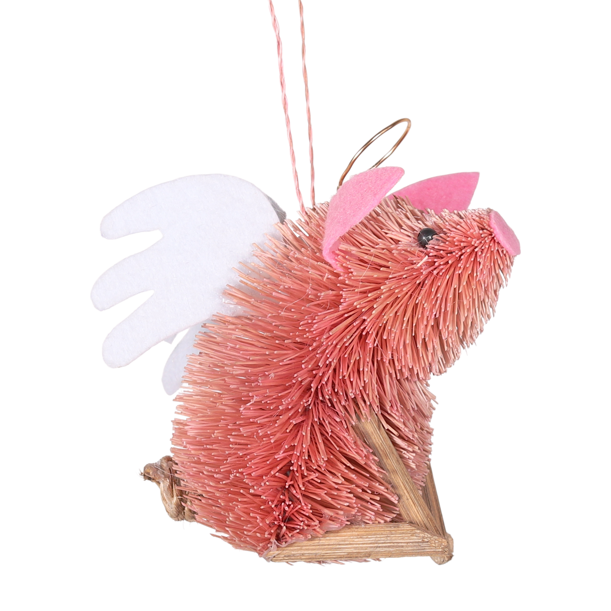 Bristle Angel Pig Decoration
