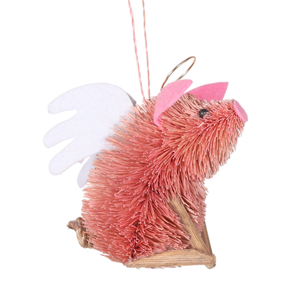 Bristle Angel Pig Decoration