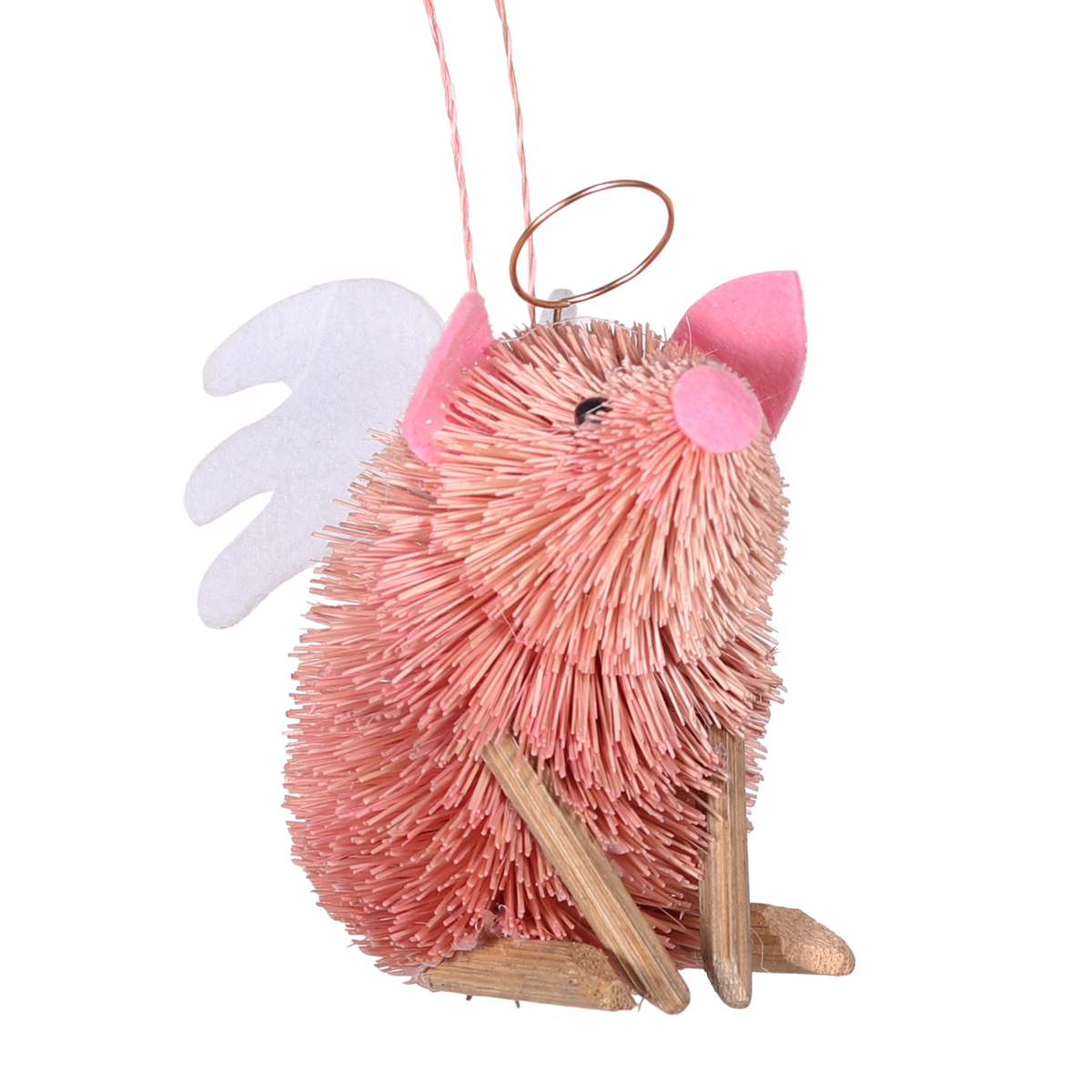 Bristle Angel Pig Decoration