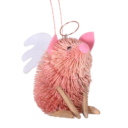 Bristle Angel Pig Decoration