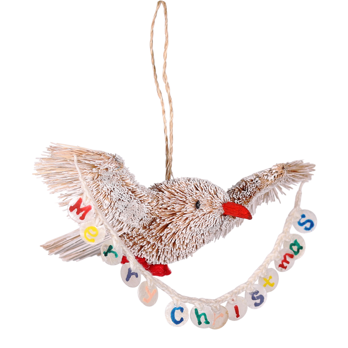 Bristle Bird Merry Christmas Decoration