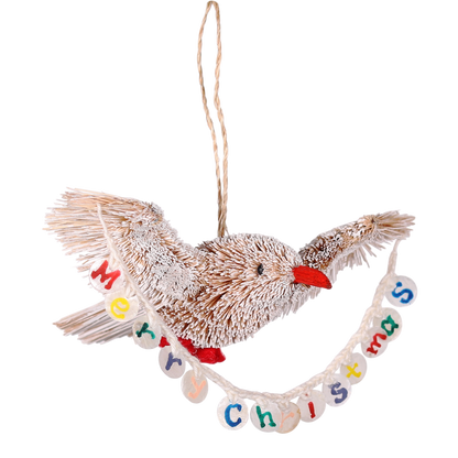 Bristle Bird Merry Christmas Decoration