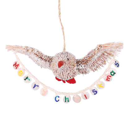 Bristle Bird Merry Christmas Decoration