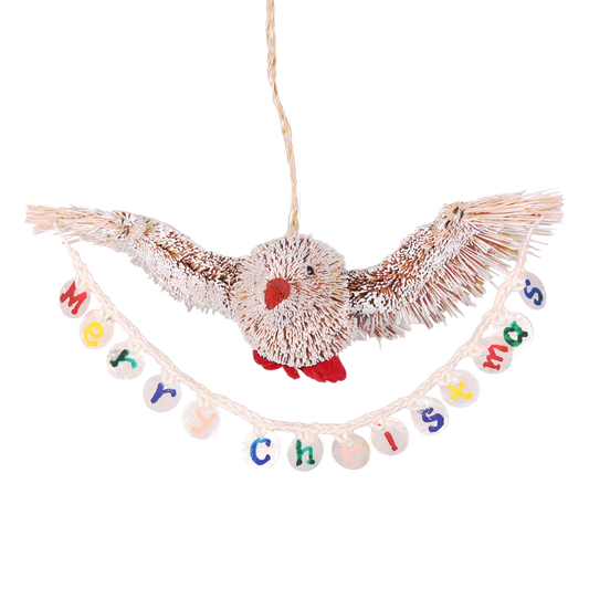Bristle Bird Merry Christmas Decoration