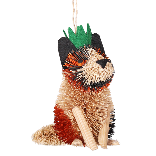 Bristle Cat with Hat Decoration