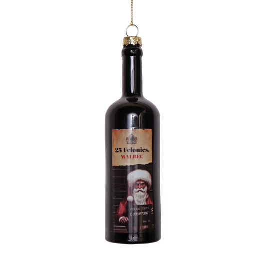 Santa Crimes Wine Glass Decoration