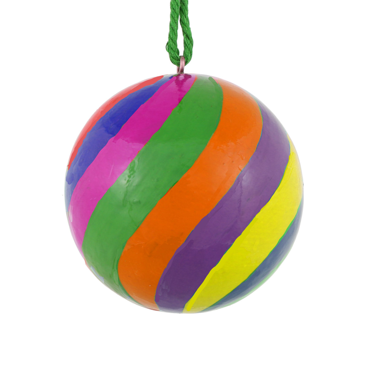 Papier Mache Multicolour Bauble, Swirl