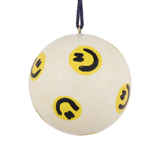Smiley Face Papier Mache Bauble